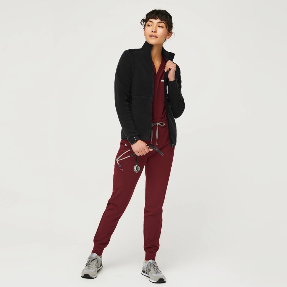 Figs Zamora High Waisted Set in Burgundy